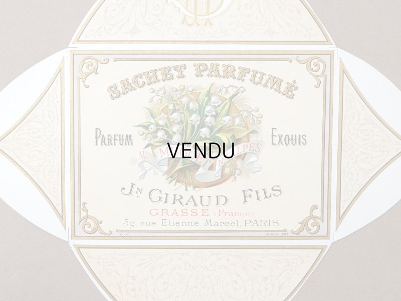 画像2: アンティーク 鈴蘭 パウダーサシェのラベル SACHET PARFUME AU MUGUET DES ALPES パフュームラベル - JN.GIRAUD FILS -