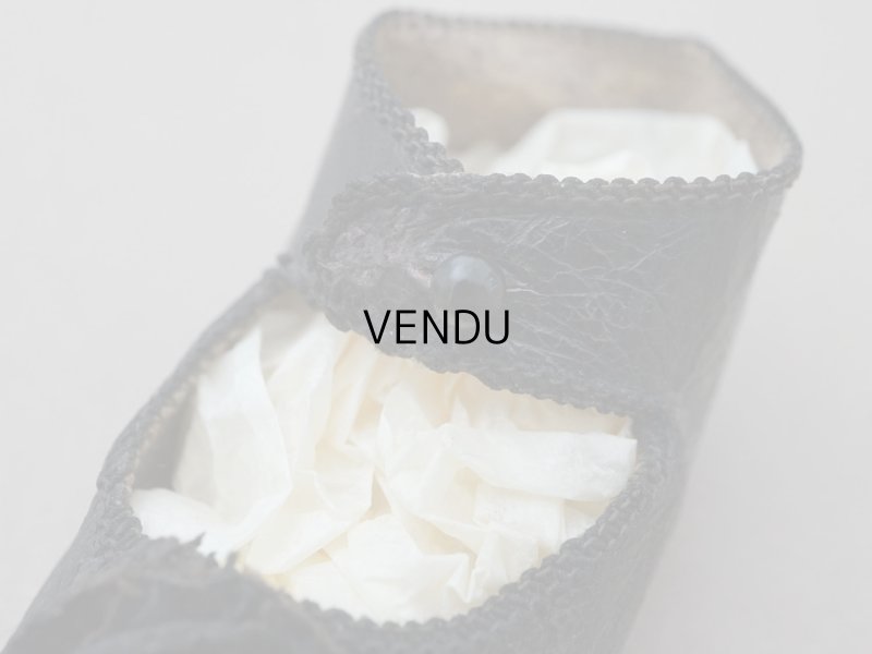 画像5: 19世紀末 アンティーク Louis Gustave Beaudelot JEMEAU ドールシューズ レザー 黒 (9) 約7.9×3.4cm 