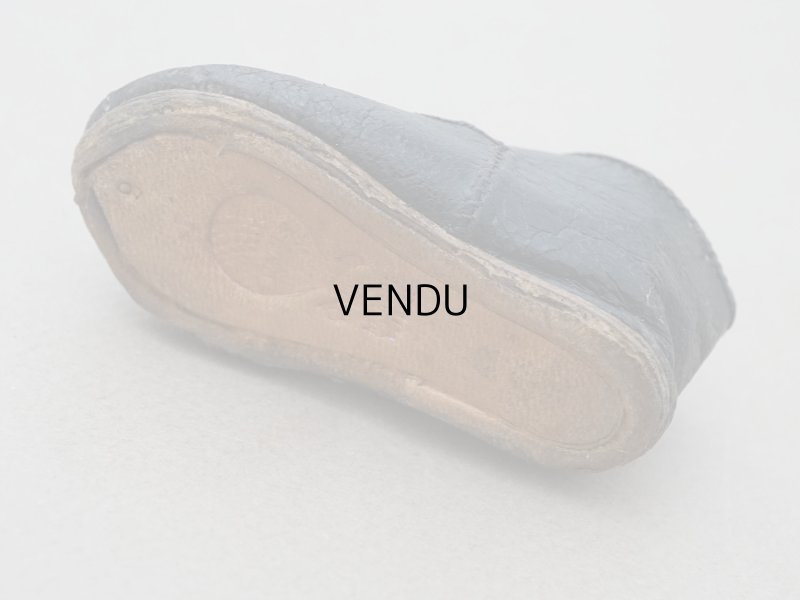画像11: 19世紀末 アンティーク Louis Gustave Beaudelot JEMEAU ドールシューズ レザー 黒 (9) 約7.9×3.4cm 