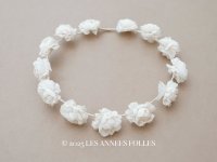 アンティーク 薔薇の布花のティアラ 花冠 初聖体