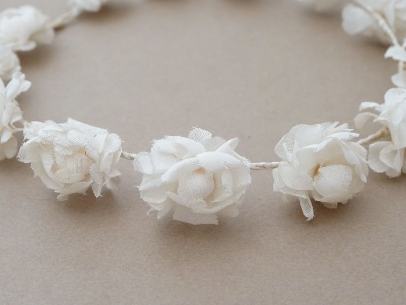 画像4: アンティーク 薔薇の布花のティアラ 花冠 初聖体