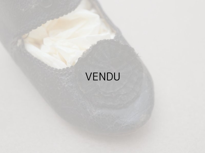 画像2: 19世紀末 アンティーク Louis Gustave Beaudelot JEMEAU ドールシューズ レザー 黒 (9) 約7.9×3.4cm 