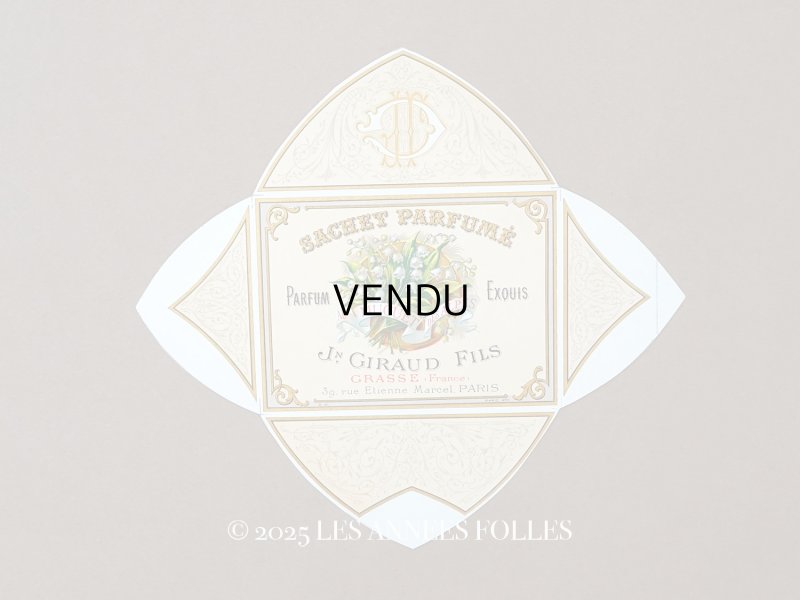 画像1: アンティーク 鈴蘭 パウダーサシェのラベル SACHET PARFUME AU MUGUET DES ALPES パフュームラベル - JN.GIRAUD FILS -