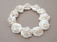 画像3: アンティーク シルクサテン 薔薇の布花のティアラ 花冠  エクリュ
