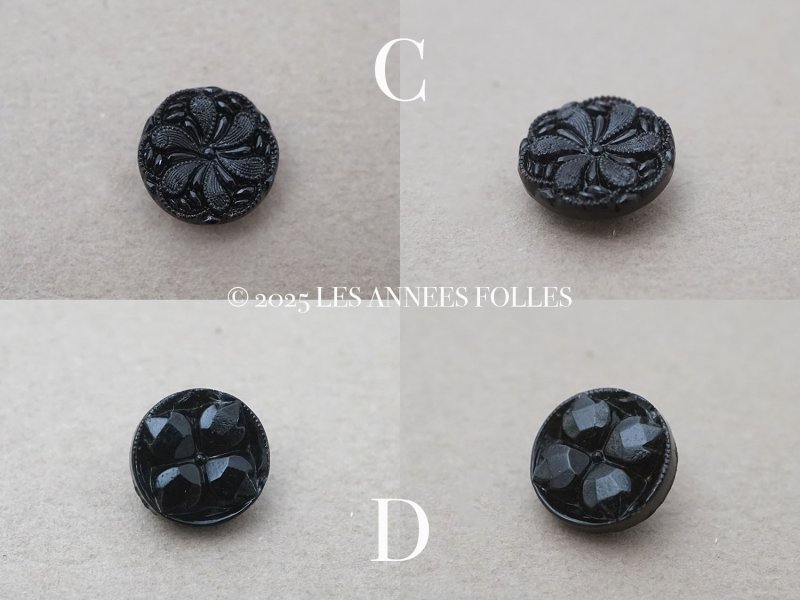 画像4: アンティーク 花 フレンチジェットのボタン