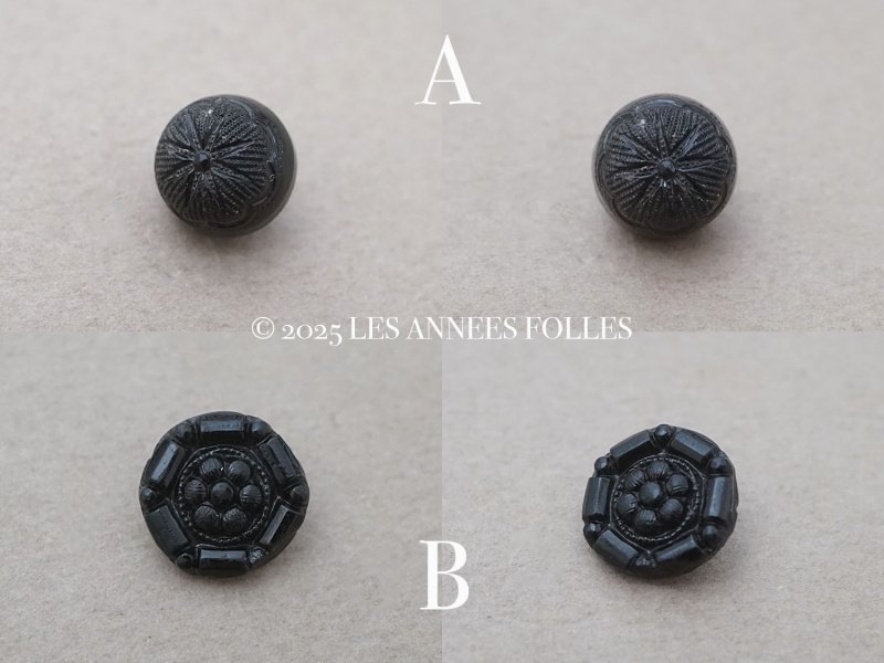 画像3: アンティーク 花 フレンチジェットのボタン