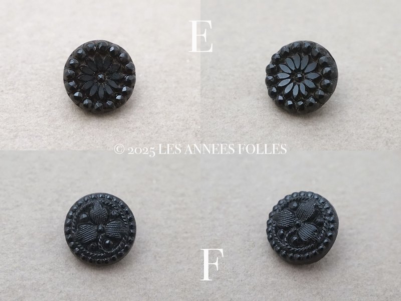画像5: アンティーク 花 フレンチジェットのボタン