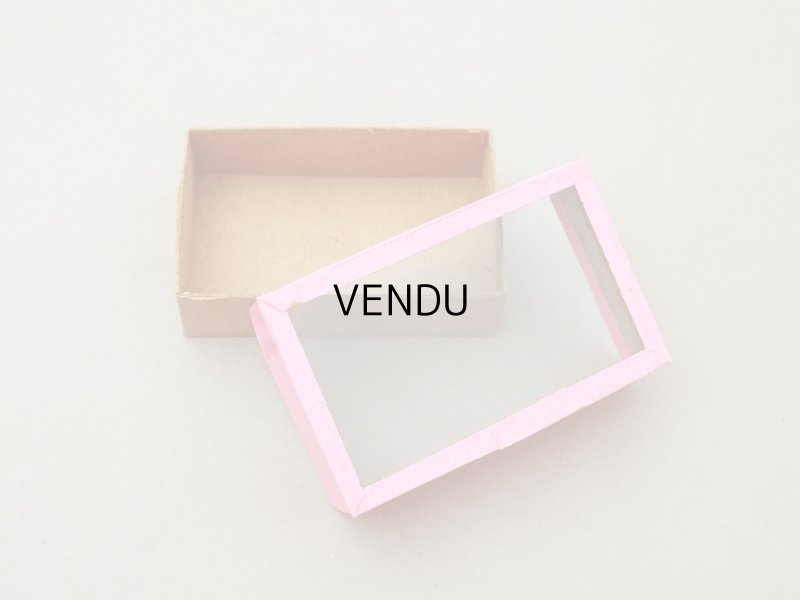 画像2: ＊蚤の市＊アンティーク ガラスの蓋の紙箱 ピンク
