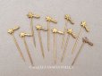 画像1: 1900年頃 アンティーク 流れ星のエパングル ゴールド 10ピースのセット (1)
