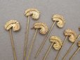 画像2: 1900年頃 アンティーク フェザーのエパングル ゴールド 10ピースのセット (2)