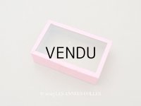 ＊蚤の市＊アンティーク ガラスの蓋の紙箱 ピンク
