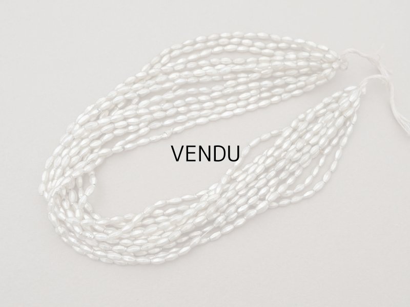 画像5: アンティーク スフレビーズ シルバー カット入り 3×5mm 約660ピースのセット 吹きガラス製 ビーズ 