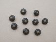 画像4: アンティーク フレンチジェットのボタン 9mm 9ピースのセット黒 ガラスボタン (4)
