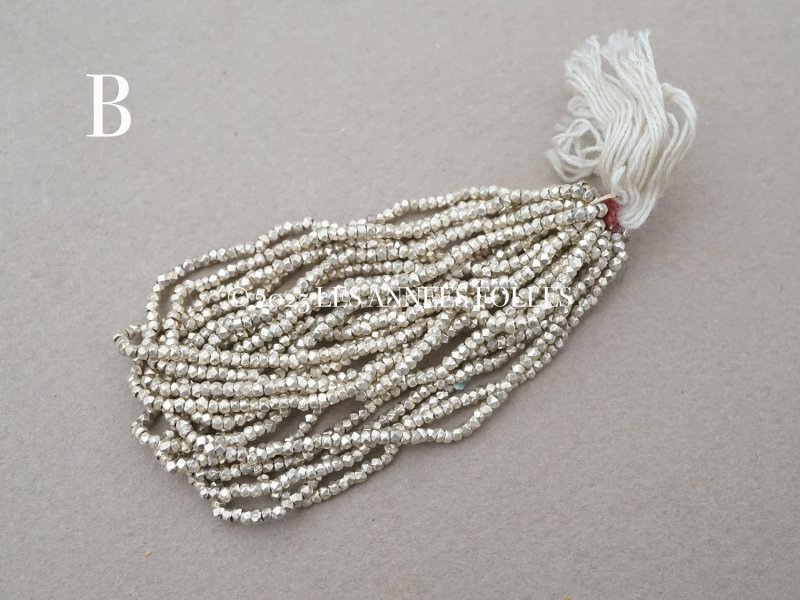 画像5: 【セール対象外】【クーポン対象外】アンティーク メタルビーズ 大粒 カット入り ホワイトシルバー メタル製 ビーズ P7