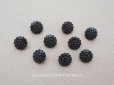 画像1: アンティーク フレンチジェットのボタン 9mm 9ピースのセット黒 ガラスボタン (1)