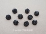 アンティーク フレンチジェットのボタン 9mm 9ピースのセット黒 ガラスボタン