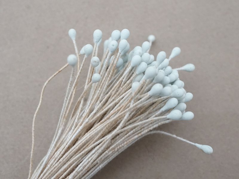 画像3: アンティーク ペップ 布花用 花芯 パウダーブルー 約130ピース