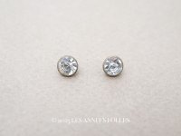 アンティーク 6.5mm カットガラスのボタン 2ピースのセット