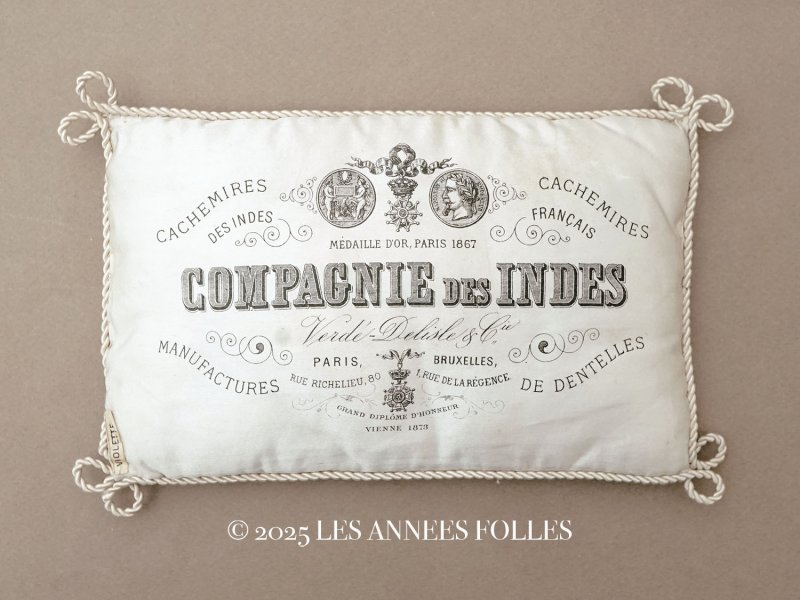 画像17: 19世紀末 アンティーク モノグラム入り シルクショールの大きな紙箱 CAMPANIE DES INDES
