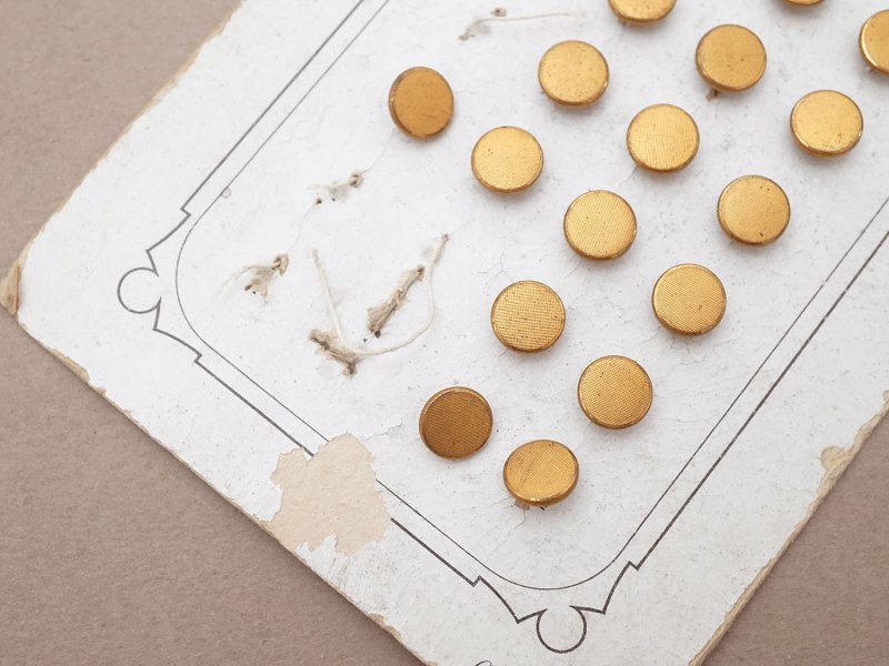 画像3: 19世紀末 アンティーク メタル製 ボタン ゴールド 8mm  17ピース