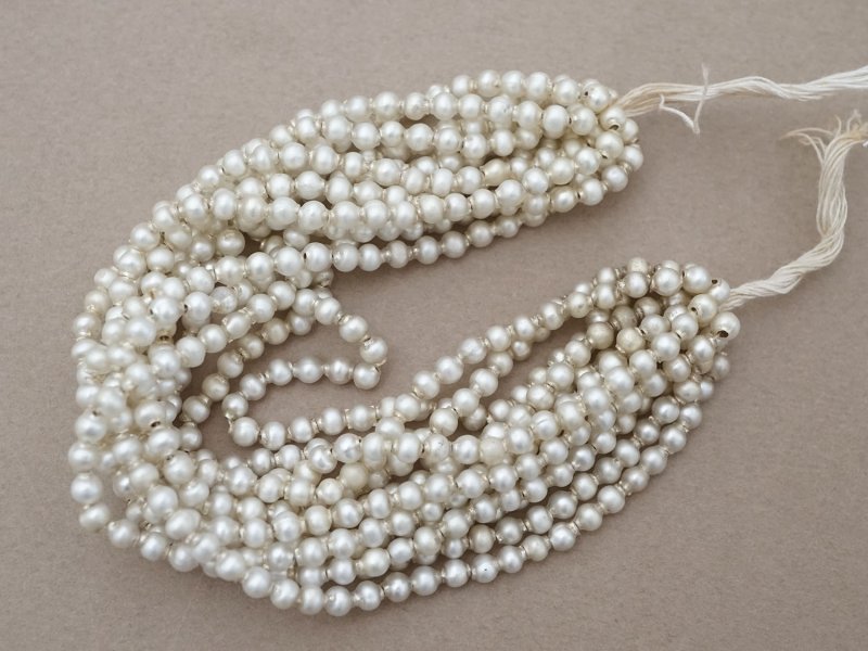 画像6: アンティーク スフレビーズ シルバー ラウンド 4mm 約580ピース 吹きガラス製ビーズ 