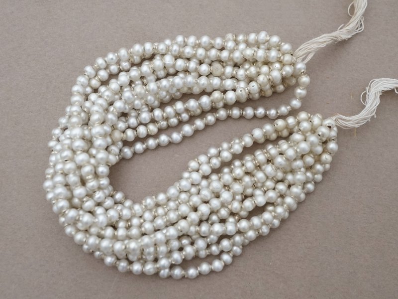 画像5: アンティーク スフレビーズ シルバー ラウンド 4mm 約580ピース 吹きガラス製ビーズ 