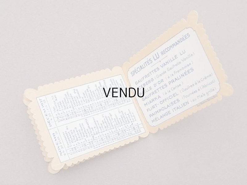 画像5: 1937年 アンティーク『LU』カレンダー PETIT BEURRE NANTES - LEFEVRE-UTILE -