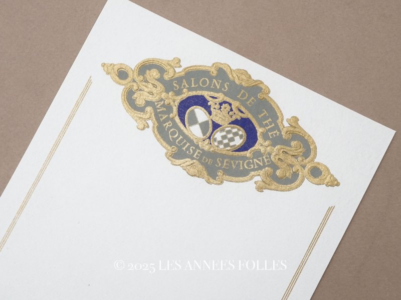画像1: 未使用 アンティーク【マルキーズ・ ドゥ・セヴィニエ】ティーサロンのカード SALONS DE THE MARQUISE DE SEVIGNE 