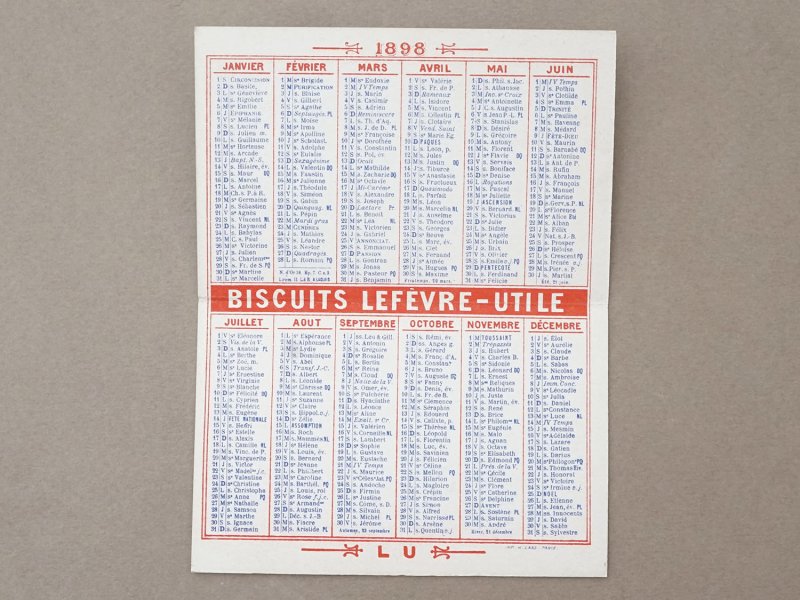 画像4: 1898年 アンティーク『LU』カレンダーのカルネ BISCUITS - LEFEVRE-UTILE -