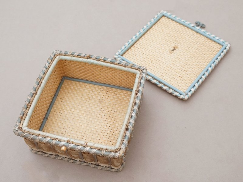 画像7: 19世紀 アンティーク お菓子箱 スモーキーブルー ドラジェ & チョコレート 