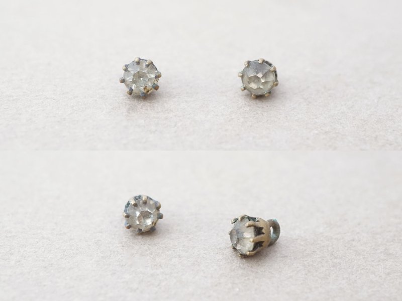 画像2: アンティーク 極小 4.5mm カットガラスのボタン ピース売り