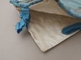 画像6: ＊蚤の市＊アンティーク シルク製 ハンキーケース モノグラム＆花刺繍 ハンカチ用ポシェット グレイッシュブルー