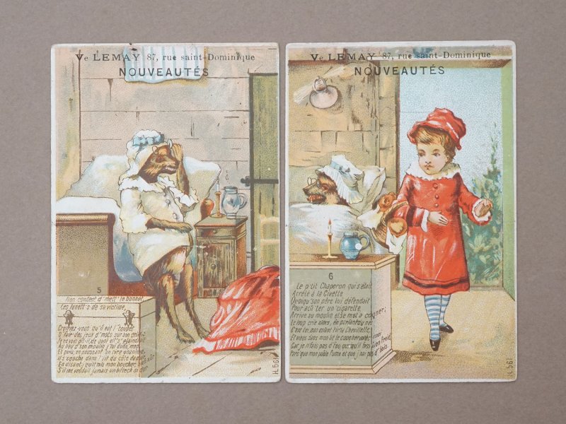 画像4: ＊蚤の市セット＊ アンティーク クロモ 赤ずきんちゃん 全8点セット