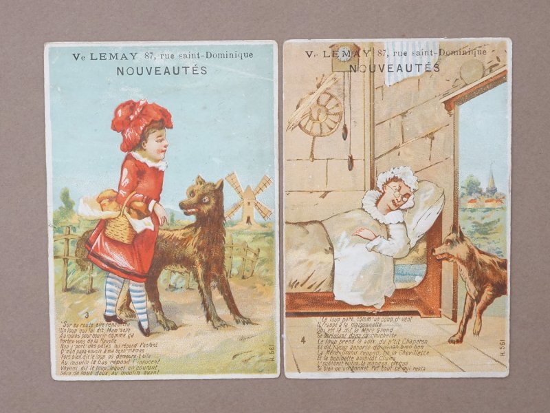 画像3: ＊蚤の市セット＊ アンティーク クロモ 赤ずきんちゃん 全8点セット