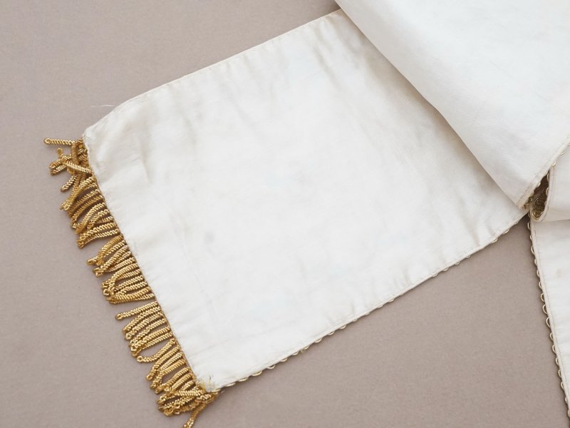 画像11: 19世紀末 アンティーク リボン刺繍 教会の装飾 聖杯のカバー 