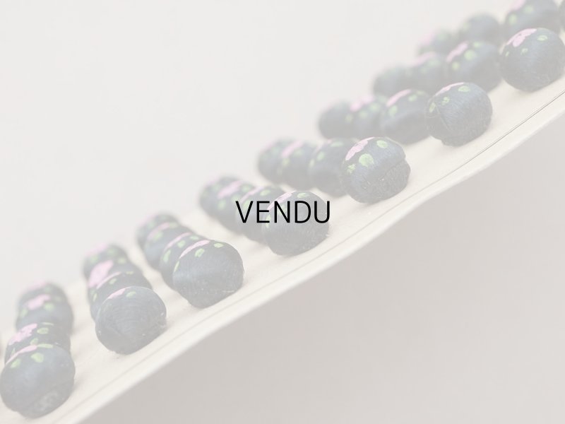 画像4: ＊蚤の市＊ アンティーク シルクサテンのくるみボタン 薔薇のハンドペイント 10mm 黒 36ピースのセット