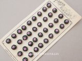 アンティーク シルクサテンのくるみボタン 薔薇のハンドペイント 10mm 黒 6ピースのセット