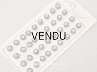 ＊蚤の市＊ アンティーク シルクサテンのくるみボタン 薔薇のハンドペイント 10mm 黒 36ピースのセット