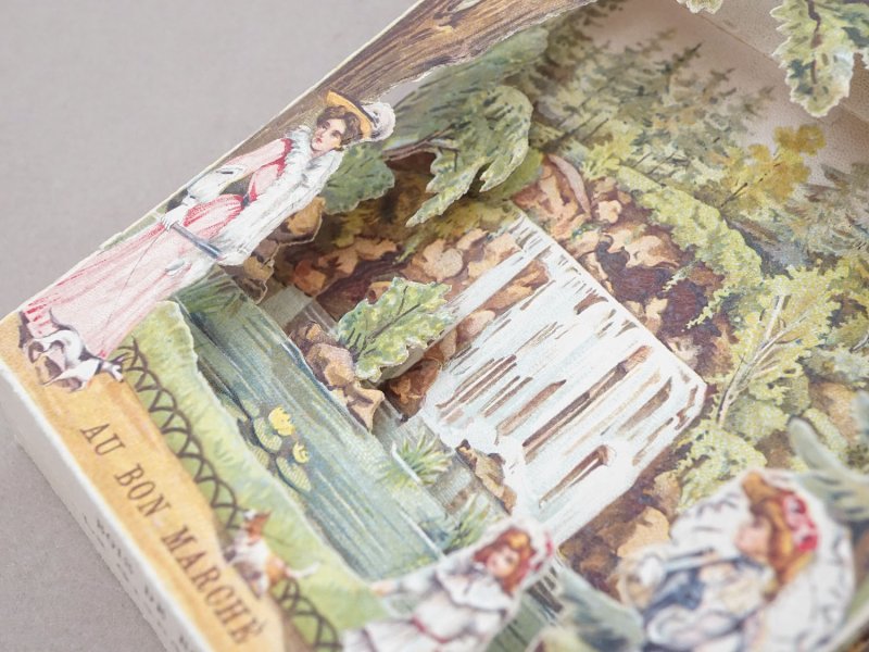 画像7: アンティーク ボンマルシェ 立体 クロモ ブローニュの森 BOIS DE BOULOGNE - AU BON MARCHE PARIS -