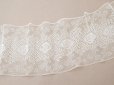 画像2: 19世紀末 アンティーク 幅広 レース オフホワイト 花模様 (2)