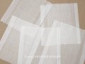 ＊蚤の市＊未使用 アンティーク ストライプ刺繍入り オーガンジー 生地 5枚セット