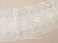 19世紀末 アンティーク 幅広 レース オフホワイト 花模様