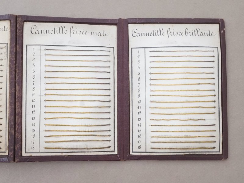 画像5: 19世紀末 アンティーク カンヌティーユのサンプラー 金の刺繍糸