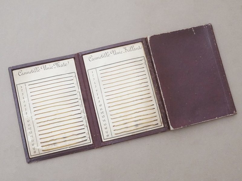 画像8: 19世紀末 アンティーク カンヌティーユのサンプラー 金の刺繍糸