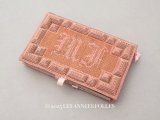 19世紀 アンティーク 未使用 ピンクの手帳 イニシャル入り JF MJ 