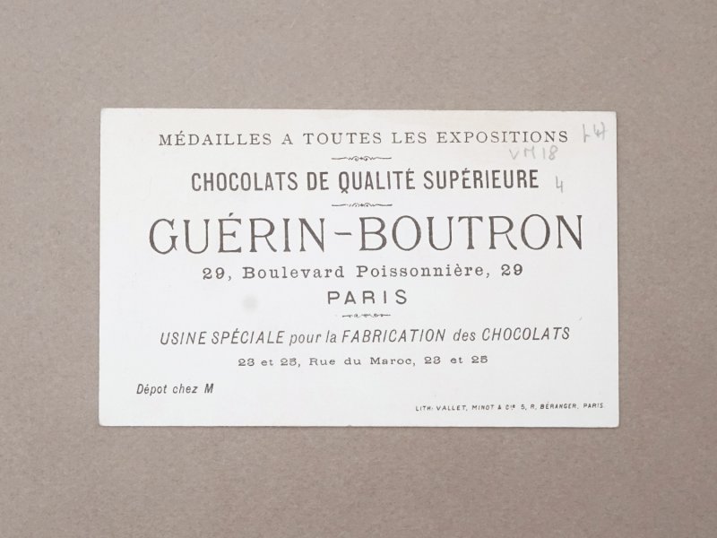 画像2: アンティーク クロモ 楽譜と少女  LA MUSIQUE - CHOCOLAT GUERIN-BOUTRON -