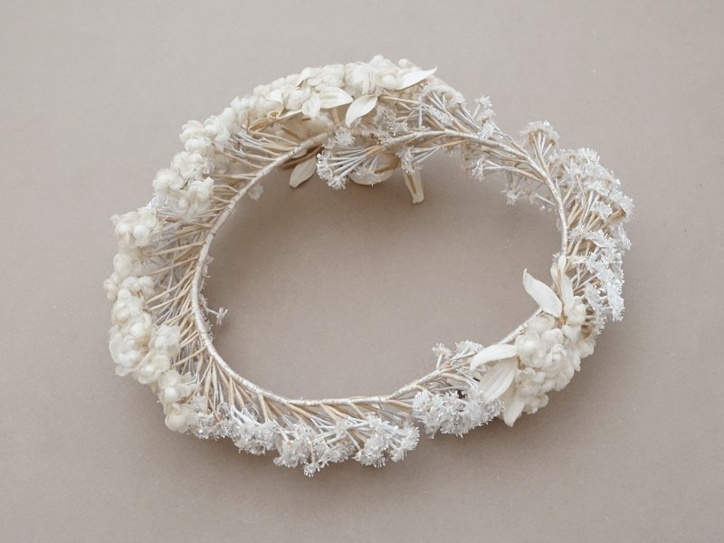画像17: 19世紀末 アンティーク 薔薇の花冠 コットンオーガンジー ティアラ