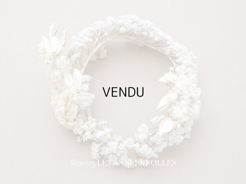 画像1: 19世紀末 アンティーク 薔薇の花冠 コットンオーガンジー ティアラ