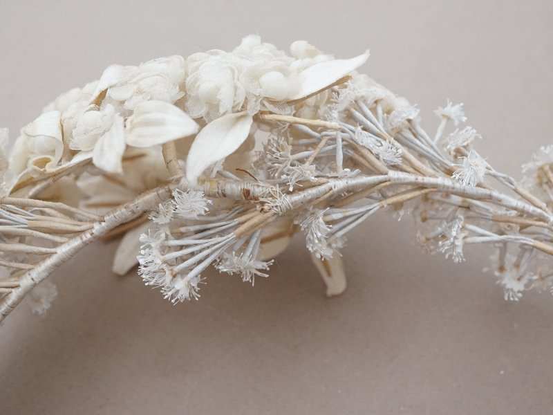 画像18: 19世紀末 アンティーク 薔薇の花冠 コットンオーガンジー ティアラ