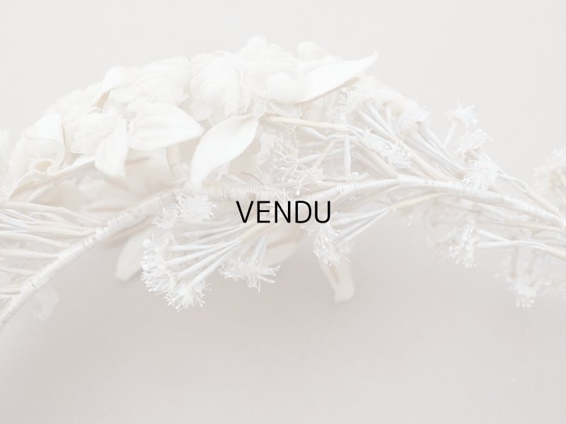 画像18: 19世紀末 アンティーク 薔薇の花冠 コットンオーガンジー ティアラ